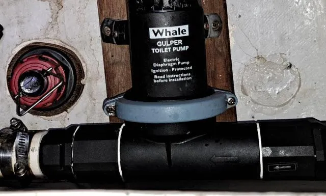Slide: The Image of Whale Gulper toilet pump in 1987 C&C 38 MKIII yacht. - 21
