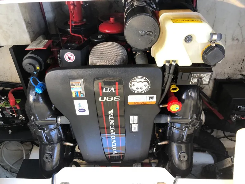 Slide: The Image of Volvo Penta V8 engine in 2017 Regal 2800 boat, detailed view. - 39