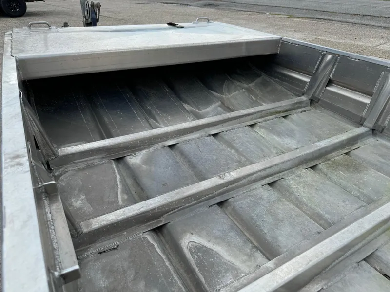 Slide: The Image of 2024 Go-Devil 16 x 60 Crawfish boat interior, showcasing aluminum construction and spacious design. - 7