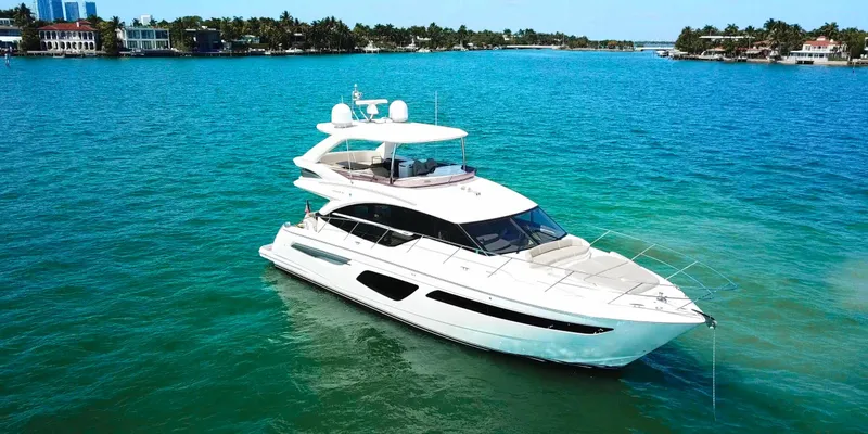 Slide: The Image of Luxurious 2018 Princess F55 yacht cruising on clear blue waters. - 2