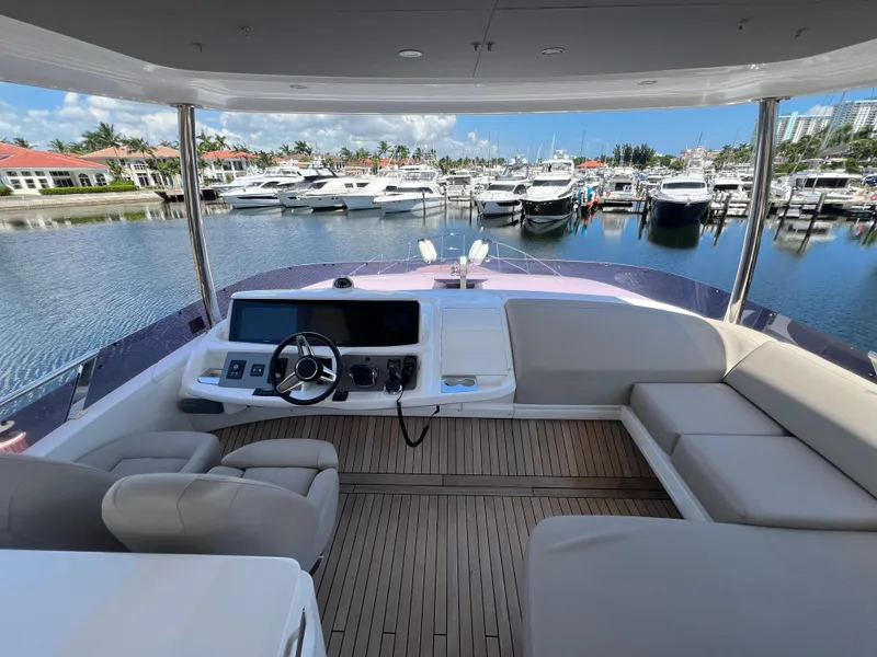 Slide: The Image of Luxurious 2018 Princess F55 yacht interior with marina view. - 40