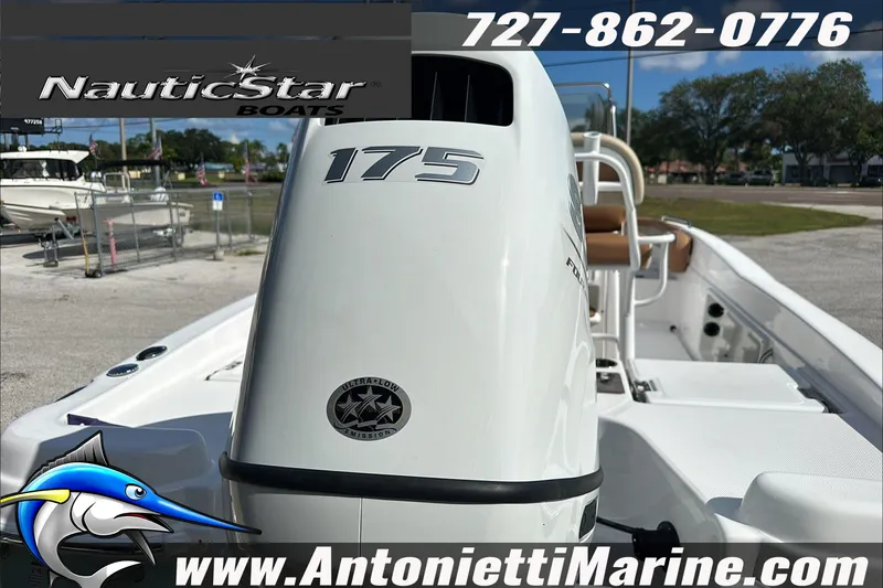 Slide: The Image of 2025 NauticStar 211 Hybrid boat with 175 engine, displayed at Antonietti Marine. - 10