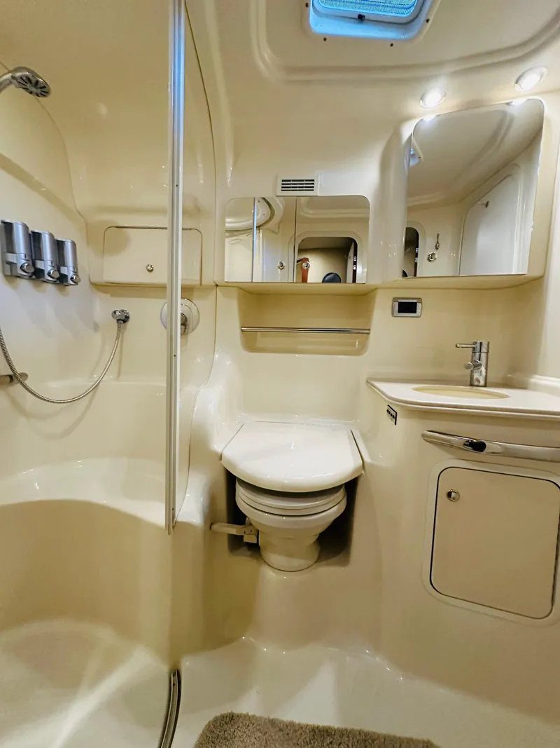 Slide: The Image of Luxurious bathroom in 2002 Sea Ray 410 Express Cruiser yacht. - 37