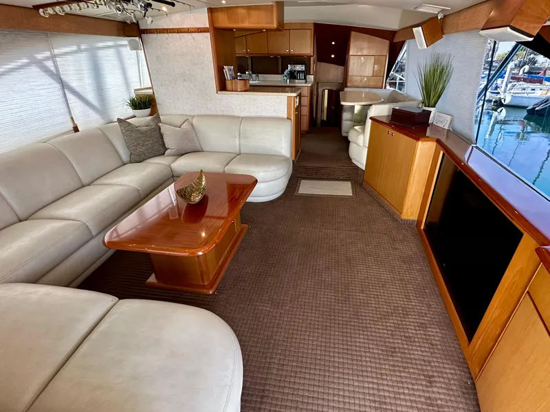 Slide: The Image of Luxurious interior of 1997 Ocean Yachts 60 Super Sport with elegant furnishings. - 7