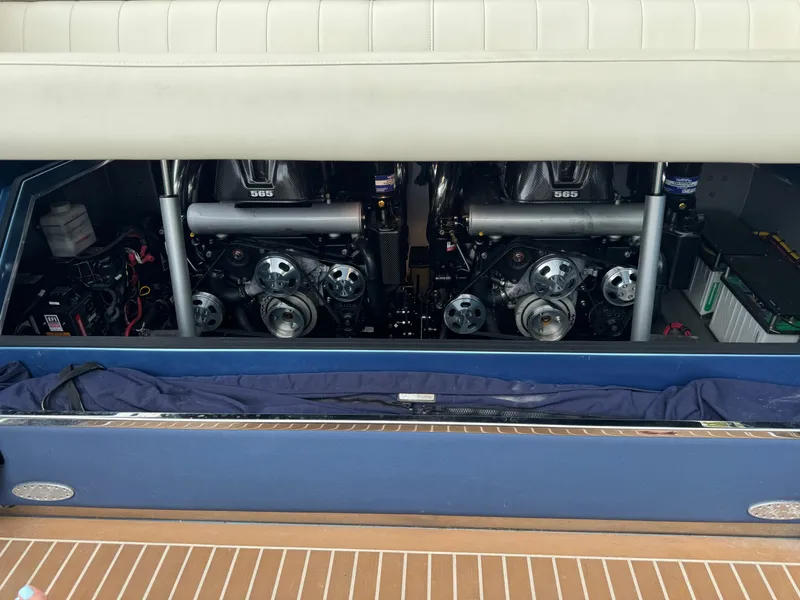 Slide: The Image of 2013 Nor-Tech 420 Monte Carlo engine compartment with dual engines. - 18