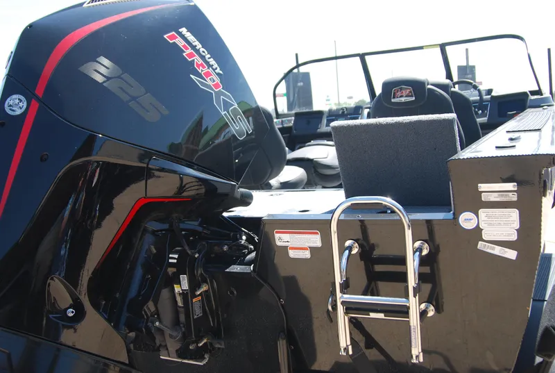 Slide: The Image of 2024 Ranger VX1888 WT boat with Mercury Pro XS 225 engine and ladder. - 1
