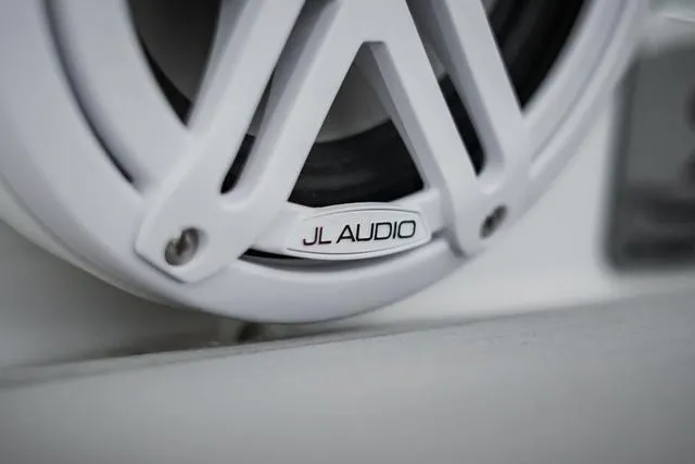Slide: The Image of Close-up of JL Audio speaker on 2021 Cobalt R5 Surf boat. - 13