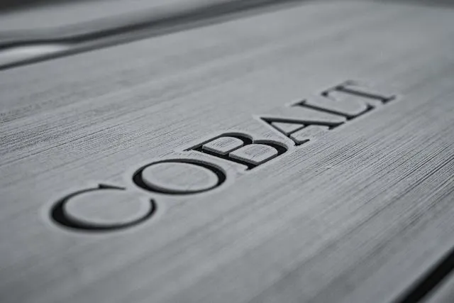 Slide: The Image of Close-up of 2021 Cobalt R5 Surf logo on textured surface. - 7