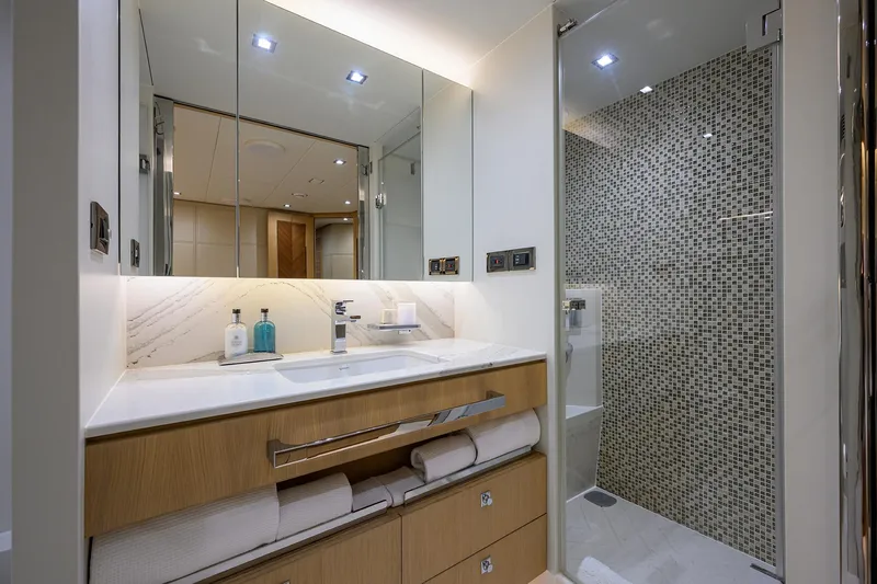 Slide: The Image of Horizon 90 Aqua Life - Interior Starboard Guest Stateroom Head - 57