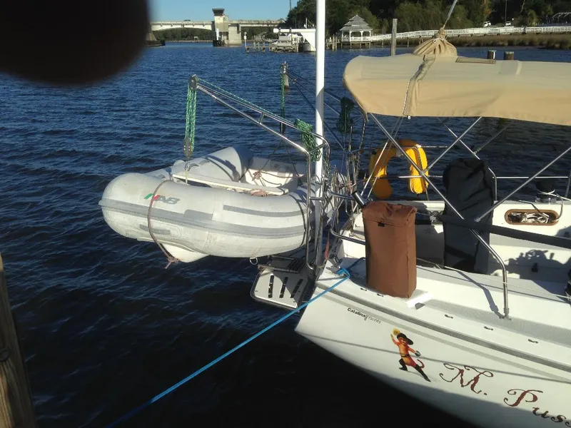 Slide: The Image of Dinghy on davits - 7