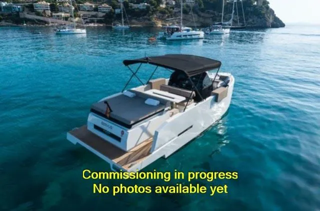 Slide: The Image of 2024 De Antonio Yachts D28 Open on water, commissioning in progress. - 4