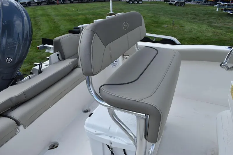 Slide: The Image of 2024 Key West 203 FS boat seating with sleek design and comfortable upholstery. - 10