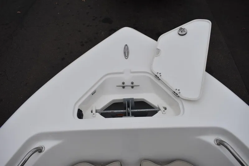 Slide: The Image of 2024 Key West 203 FS boat anchor compartment with open hatch. - 27