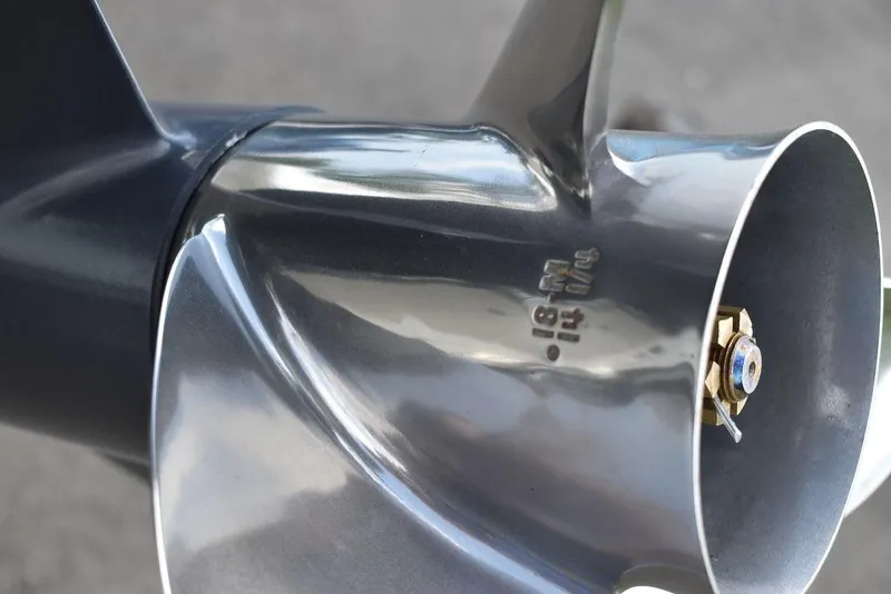 Slide: The Image of Close-up of a 2024 Key West 203 FS boat propeller. - 36