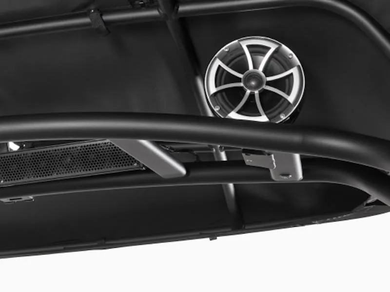 Slide: The Image of 2024 Yamaha Boats 255XD interior speaker and frame detail. - 7