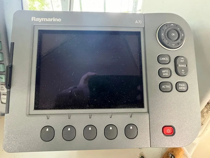 Slide: The Image of Raymarine A70 navigation system on 1977 Bertram 42 Motor Yacht. - 10