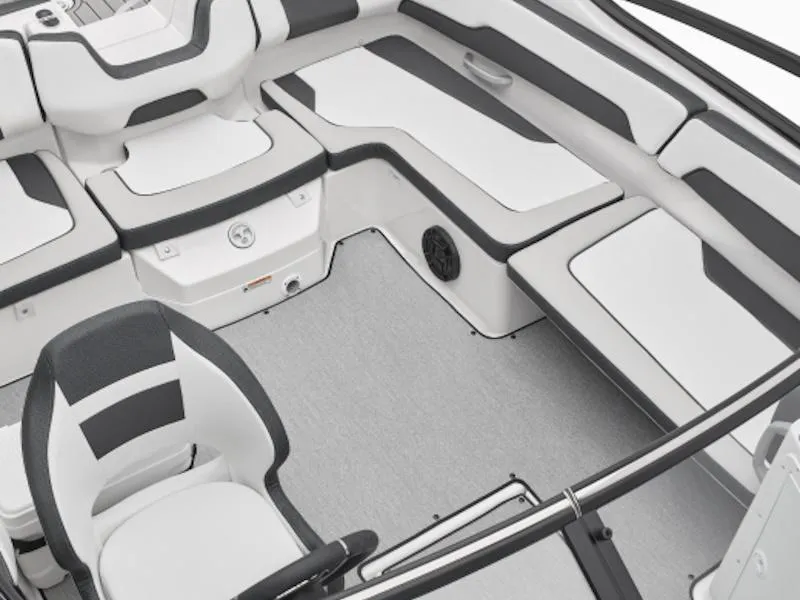 Slide: The Image of 2024 Yamaha Boats AR195 interior with sleek seating and modern design. - 6