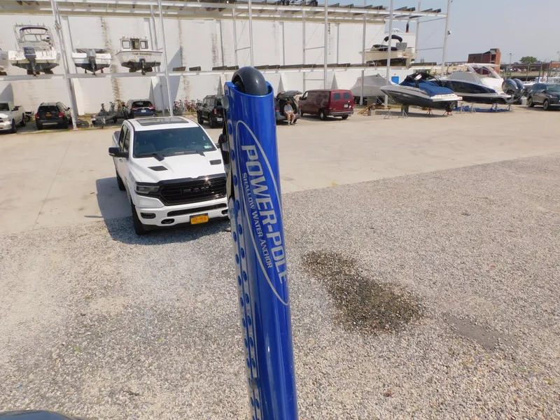 Slide: The Image of 2009 Ranger 2200 Bay Ranger with Power-Pole anchor in a boatyard. - 16