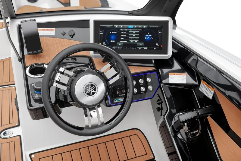 Slide: The Image of 2026 Yamaha Boats 222SD dashboard with steering wheel and digital display. - 3