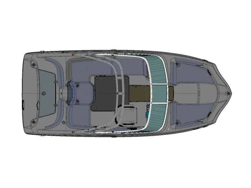 Slide: The Image of Top view of 2024 Yamaha AR190 boat layout, showcasing seating and deck design. - 8