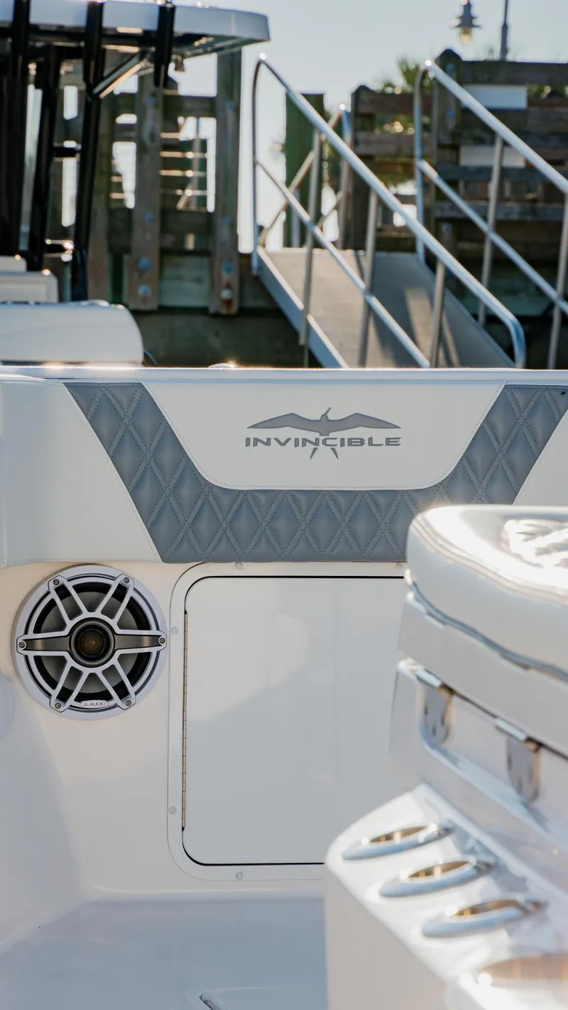 Slide: The Image of 2025 Invincible 36 Open Fisherman boat, featuring sleek design and modern amenities. - 35