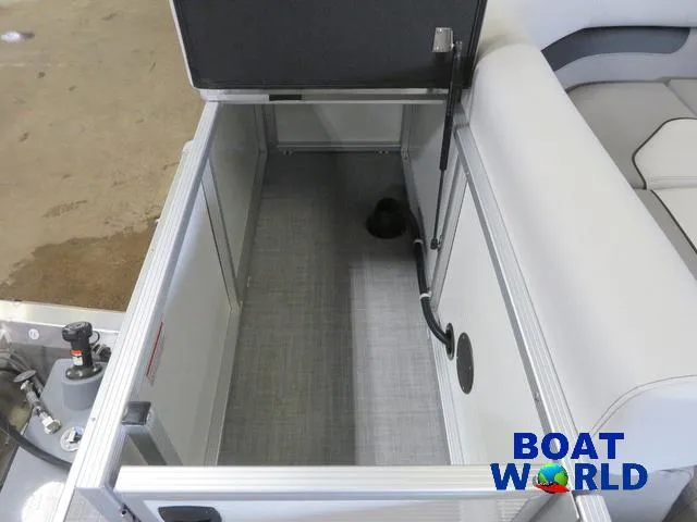 Slide: The Image of 2025 Princecraft Vectra 21 Cruise Lounge Pontoon storage compartment, open and spacious. - 18