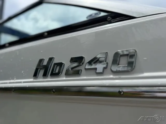 Slide: The Image of Close-up of 2018 Four Winns HD240 OB boat model emblem. - 5