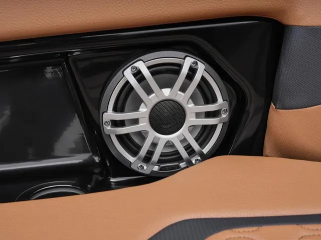 Slide: The Image of Speaker detail in 2025 Yamaha Boats 255XD, featuring sleek design and premium materials. - 8