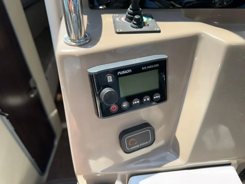 Slide: The Image of Fusion MS-NRX300 stereo on 2017 Regal 28 Express boat dashboard. - 29