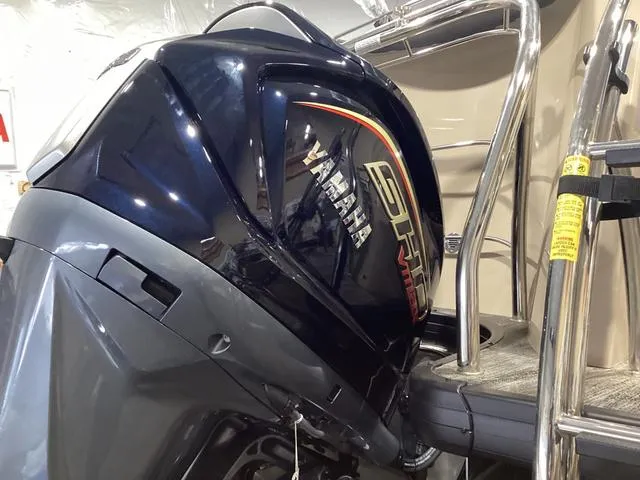 Slide: The Image of Yamaha outboard motor on 2024 Godfrey Aqua Patio Entertainment 255 CBE boat. - 5