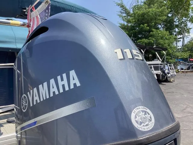 Slide: The Image of Yamaha 115 outboard motor on 2019 Godfrey Sw2286SB boat, ultra-low emission. - 13