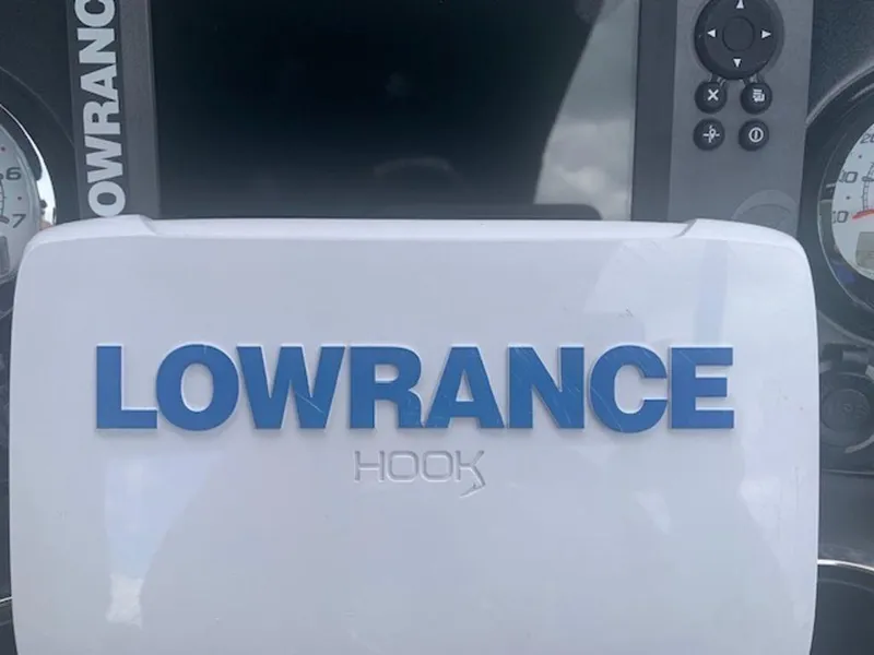 Slide: The Image of Lowrance Hook fishfinder on 2020 Regency 230 DL3 boat dashboard. - 17