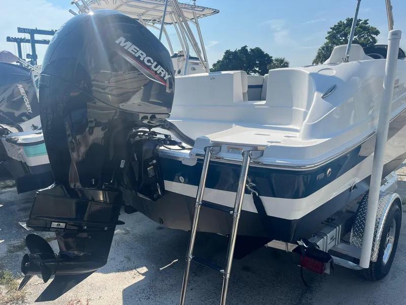 Slide: The Image of 2021 Hurricane SunDeck Sport 192 RL OB with Mercury outboard motor. - 2