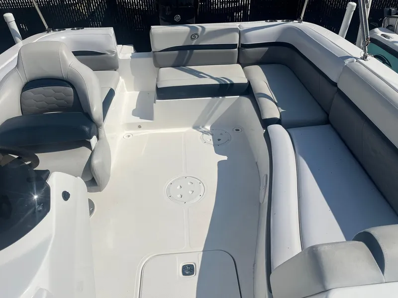 Slide: The Image of 2021 Hurricane SunDeck Sport 192 RL OB boat interior with spacious seating and modern design. - 3