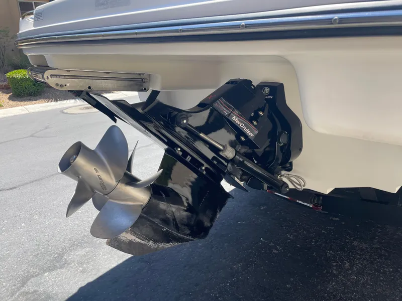 Slide: The Image of 2008 Sea Ray 270 SLX boat with stainless steel propeller and outdrive. - 15