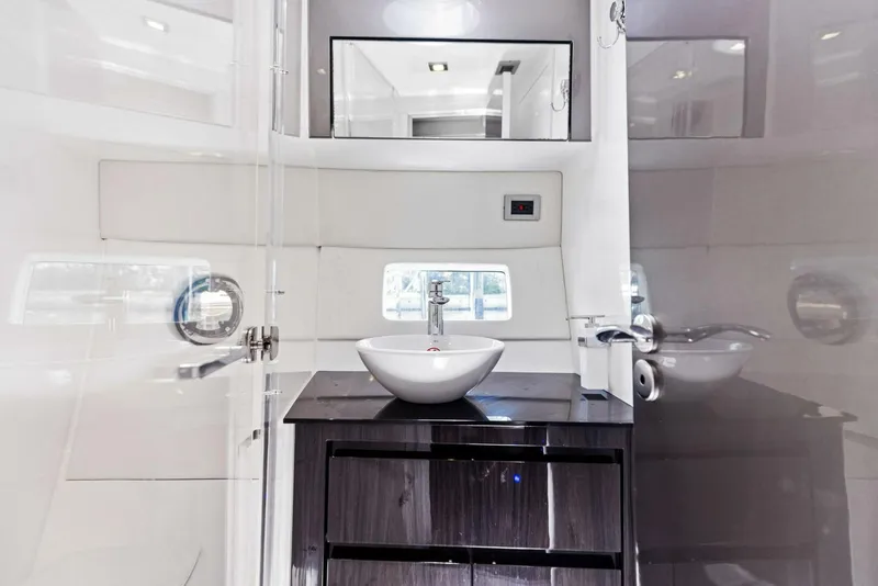 Slide: The Image of Luxurious bathroom interior of 2022 Schaefer 400 Coupe yacht. - 17