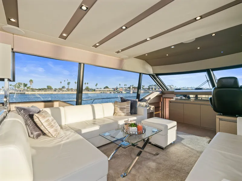 Slide: The Image of Luxurious interior of 2018 Prestige 680 yacht with ocean view and modern furnishings. - 33