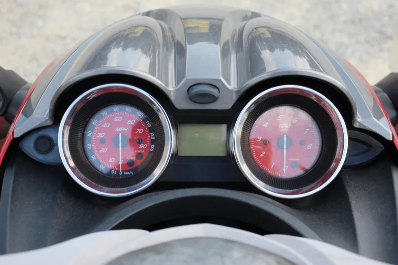 Slide: The Image of 2011 Yamaha WaveRunner FZS dashboard with speedometer and tachometer. - 11