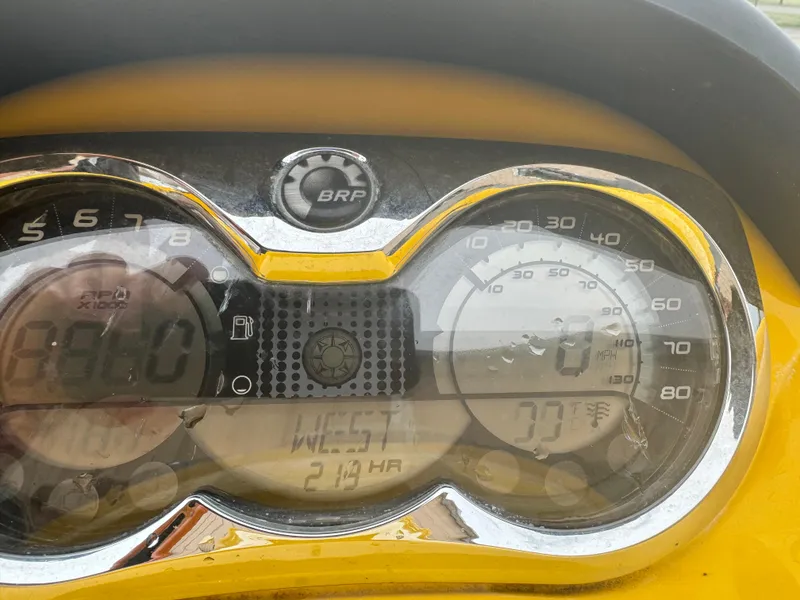 Slide: The Image of Close-up of 2007 Sea-Doo RXT dashboard with speedometer and digital display. - 5