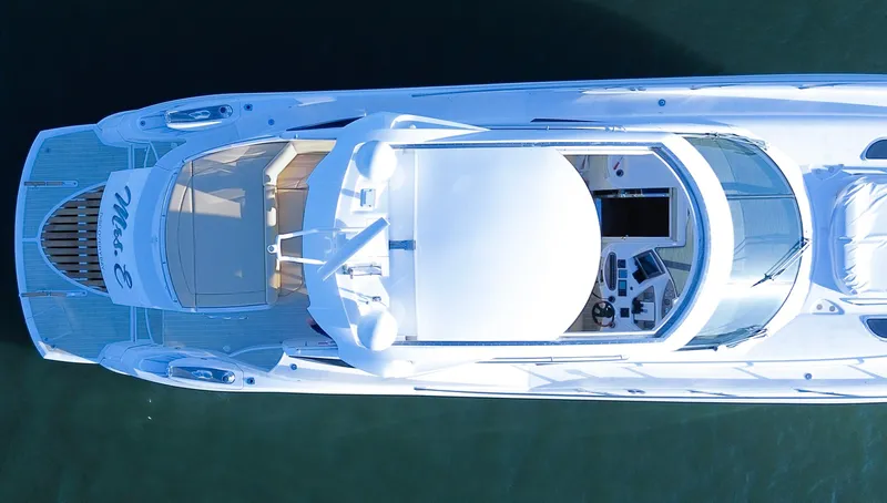 Slide: The Image of Aerial view of 2002 Sunseeker Predator 61 luxury yacht on water. - 9