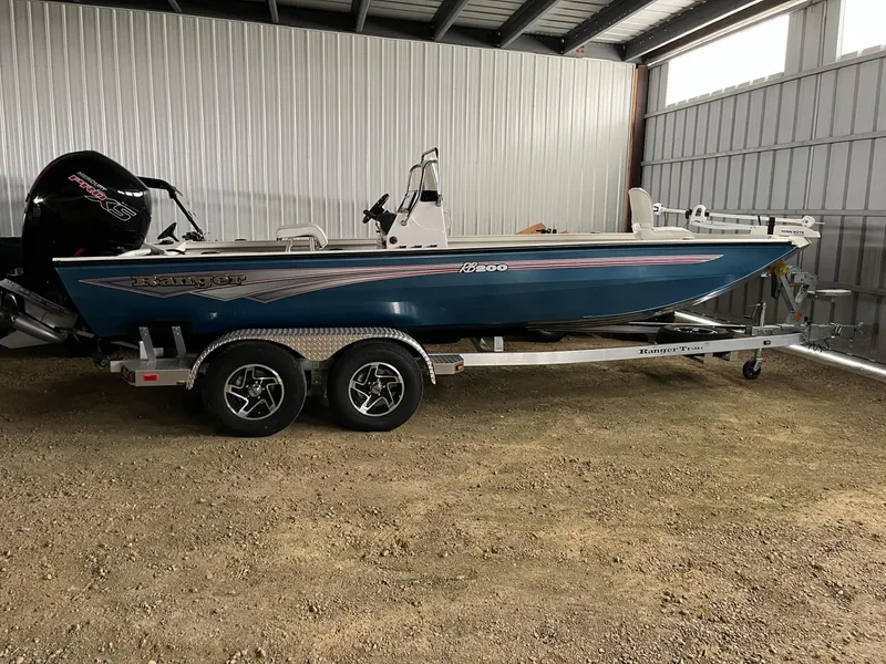 The Image of 2024 Ranger RB200 boat on trailer in storage facility. - 0
