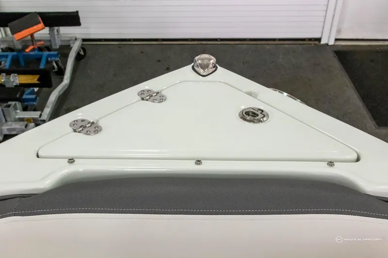 Slide: The Image of 2023 Crownline 260 XSS boat deck with sleek design and fittings. - 14