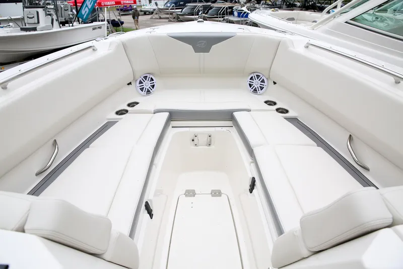 Slide: The Image of 2025 Sailfish 276 DC boat interior with spacious seating and modern design. - 8