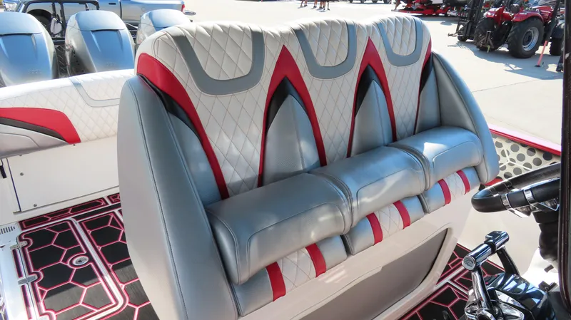 Slide: The Image of 2014 Sunsation 34 CCX cabin interior with sink, seating, and modern design. - 23