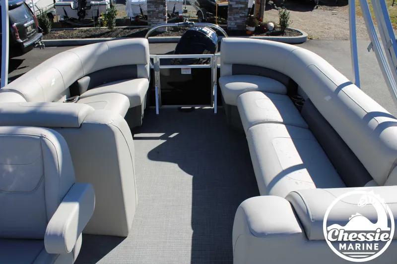 Slide: The Image of 2024 Starcraft Pontoon LX 22 R with spacious seating and modern design. - 13