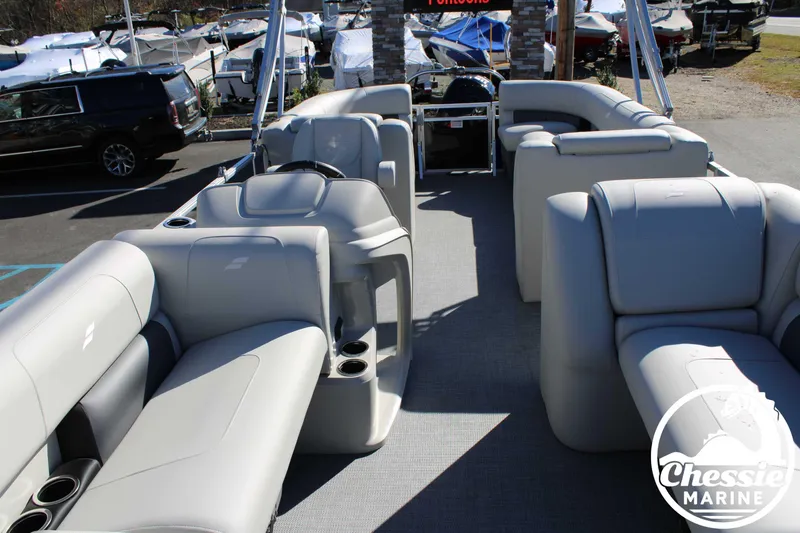 Slide: The Image of 2024 Starcraft Pontoon LX 22 R with spacious seating and modern design. - 8