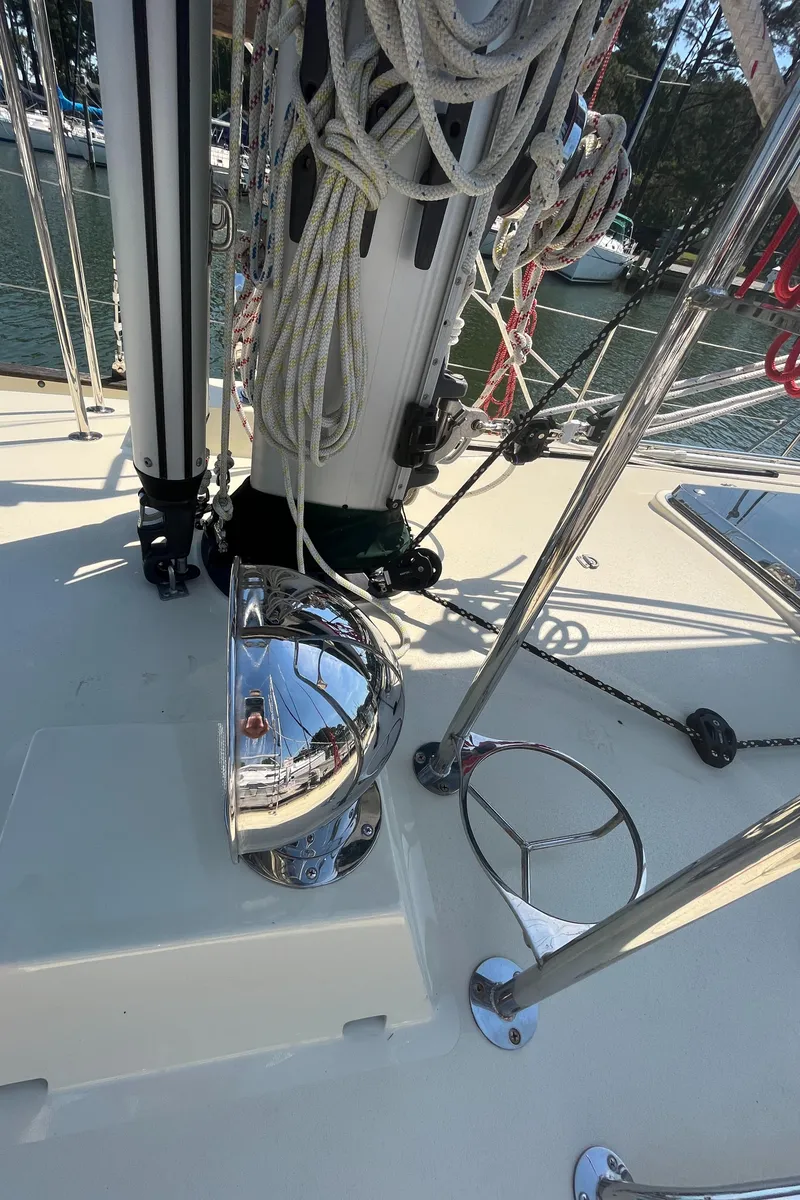 Slide: The Image of Deck of 2016 Alajuela 38 sailboat with rigging and winch. - 27