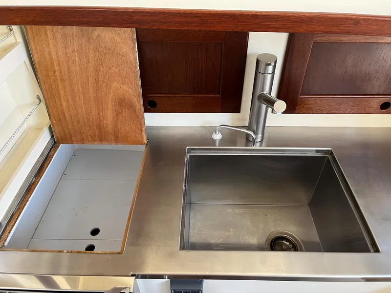 Slide: The Image of Stainless steel sink and faucet in Alajuela 38 yacht kitchen, 2016 model. - 49