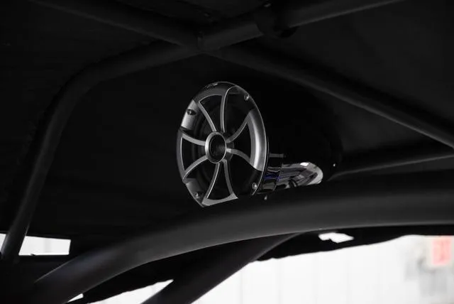 Slide: The Image of Close-up of a speaker on a 2024 Yamaha Boats 255XE. - 31