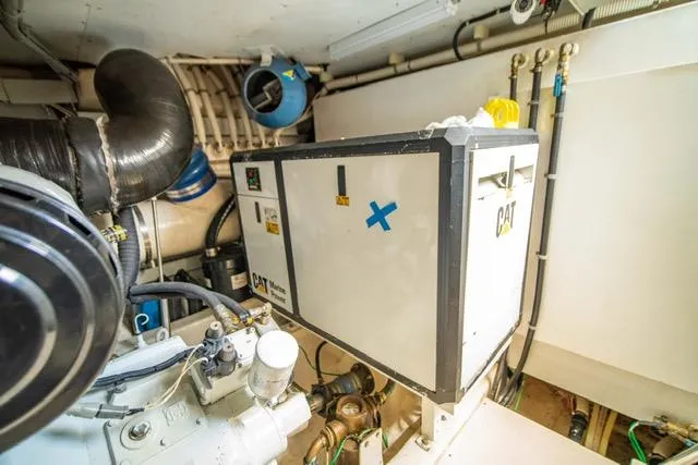 Slide: The Image of Engine room of 2005 Neptunus 62 Flybridge yacht with CAT machinery. - 30